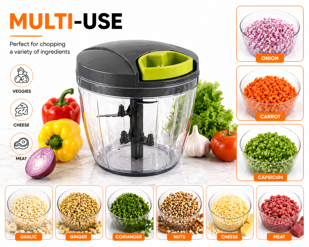 KATIVEX™ Food Chopper – No Mess, No Tears, No Effort