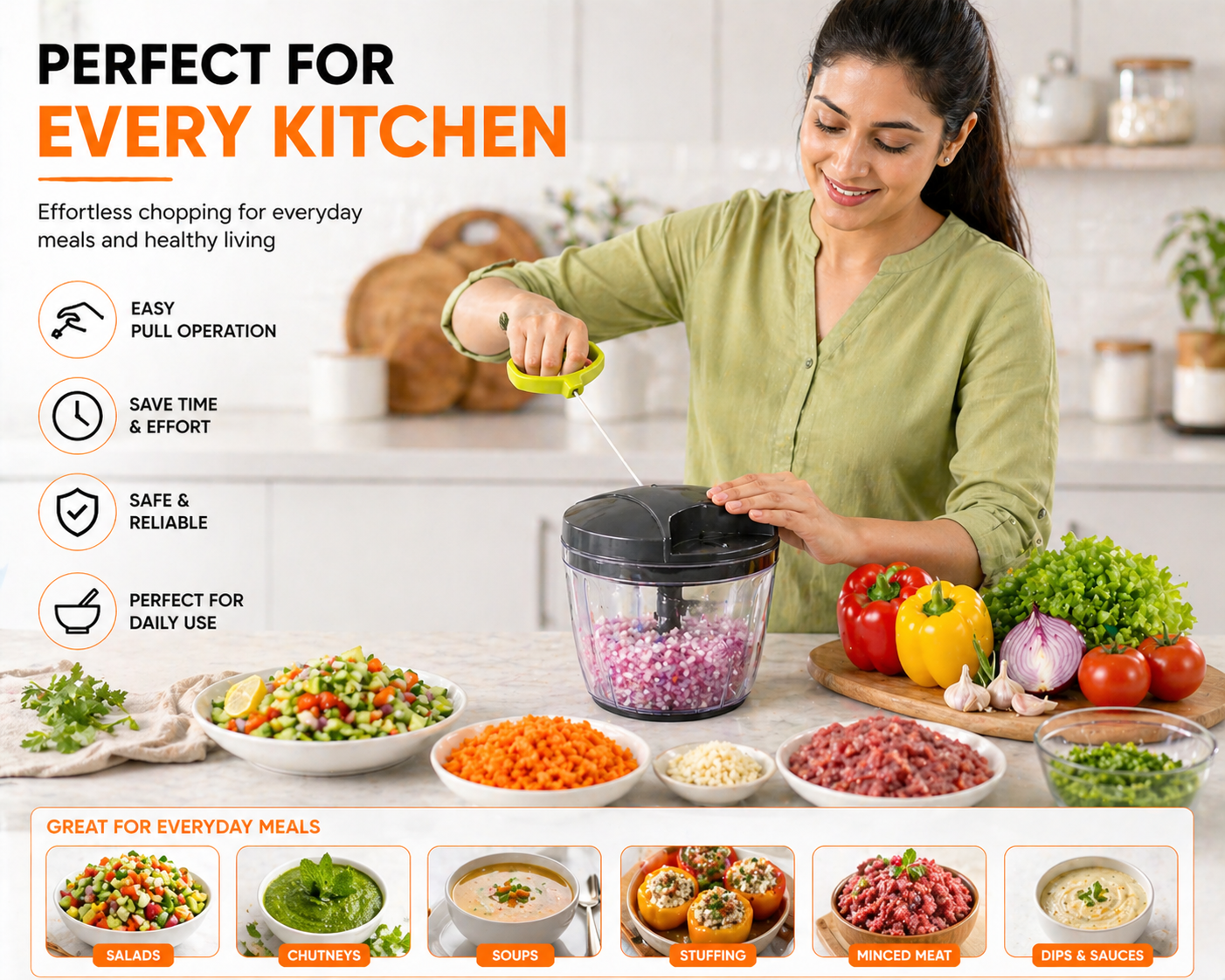 KATIVEX™ Food Chopper – No Mess, No Tears, No Effort